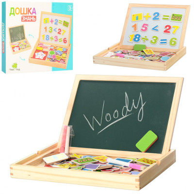 Розвиваючий набір з двосторонньою дощечкою MD 0694 маркер крейда і губка в комплекті