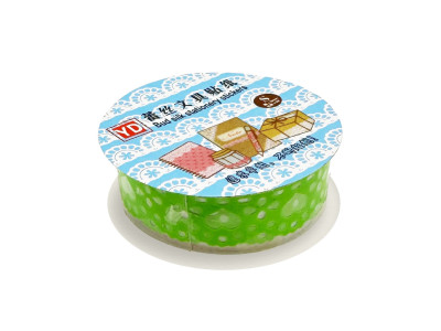 Декоративний скотч з орнаментом "Серце" №63(Green) 18 см х 1 м