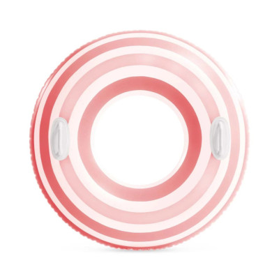 Дитяче надувне коло "Смугасті мрії" 59256(Pink-White) з ручками 91 см