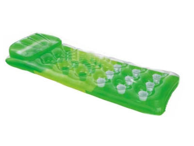 Надувний матрац для плавання Кольоровий склянки Intex 58890 з подушкою Зелений