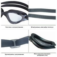 Окуляри для плавання Quest Swimming NE-PL-800-G сірі Окуляри для плавання Quest Swimming NE-PL-800-G сірі