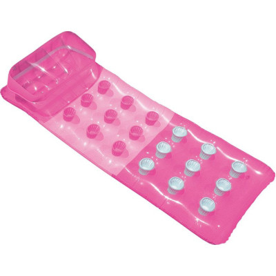 Надувний матрац для плавання Кольоровий склянки Intex 58890 з подушкою Рожевий