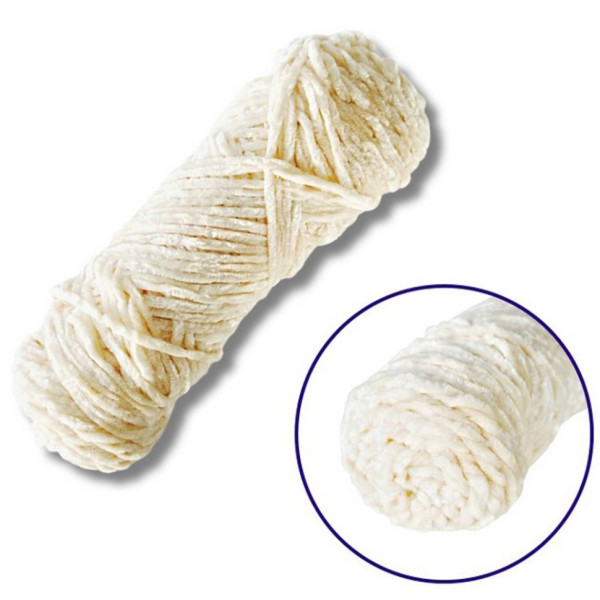 Пряжа плюшева синель PP103 100 грам 100% поліестер бежевий