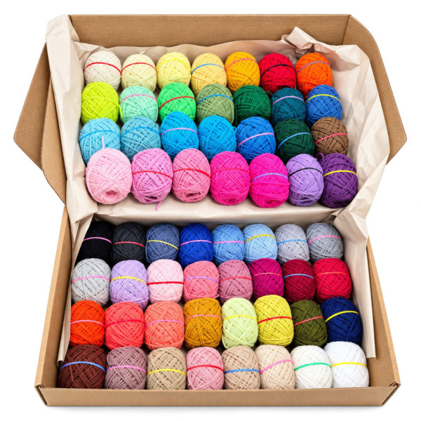 Великий набір для вязання іграшок Candy-yarn CY22_15573_10657 60 кольорів по 12 грам
