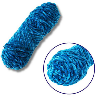 Пряжа плюшева синель PP112 100 грам 100% поліестер сапфіровий синій