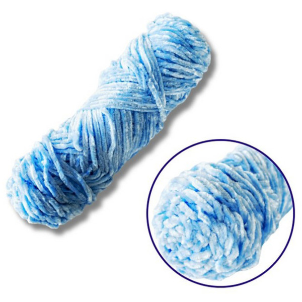 Пряжа плюшева синель PP111 100 грам 100% поліестер світло-блакитний