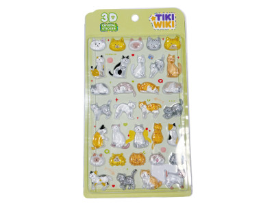 Набір 3D-наліпок "Тікі котики" Tiki Wiki 51429 серії Crystal