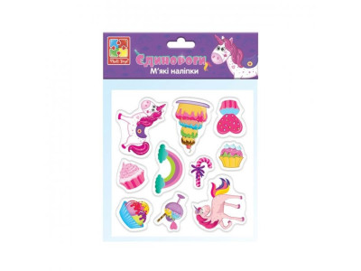 Набір мяких наклейок "Єдинороги" Vladi Toys VT4210-04 (укр) Набір мяких наклейок "Єдинороги" Vladi Toys VT4210-04 (укр)