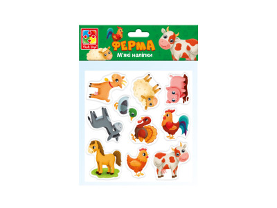 Набір мяких наклейок "Ферма" Vladi Toys VT4210-08 (укр)