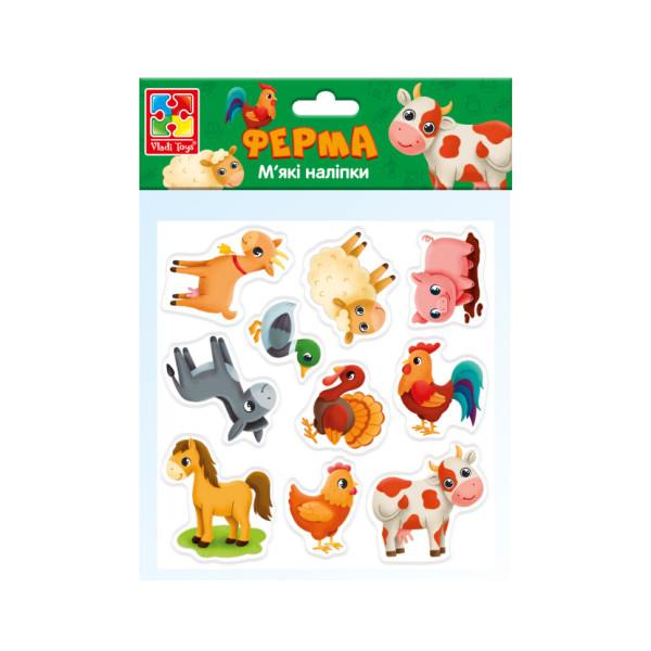 Набір мяких наклейок "Ферма" Vladi Toys VT4210-08 (укр) Набір мяких наклейок "Ферма" Vladi Toys VT4210-08 (укр)