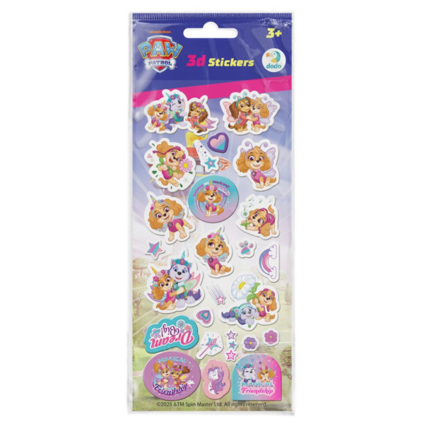 Дитячий набір 3D-наліпок "Paw Patrol. Щенята-Єдиноріжки" 200673 1 аркуш