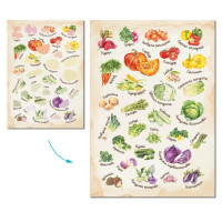 Навчальний постер з наклейками "Овочі" 300902 XL 30 стікерів Навчальний постер з наклейками "Овочі" 300902 XL 30 стікерів