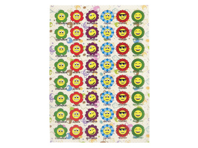 Оцінююча наклейка Квіти KT23082503 1 лист 48 наклейок Оцінююча наклейка Квіти KT23082503 1 лист 48 наклейок