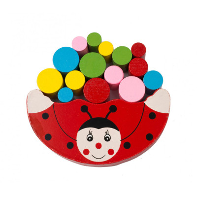 Дитяча іграшка балансир Божа корівка MD 1276 деревяна Божа корівка червона