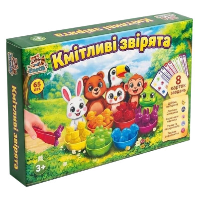 Настільна гра "Кмітливі звірятка" 3-004 65 деталей