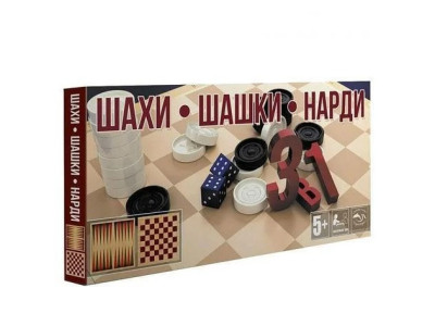 Настільна гра шахи шашки нарди S0003 3в1