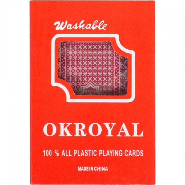Карти гральні пластикові "OKROYAL" 95306 54 карти Червоний Карти гральні пластикові "OKROYAL" 95306 54 карти Червоний