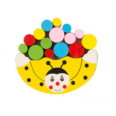 Дитяча іграшка балансир Божа корівка MD 1276 деревяна Божа корівка жовта