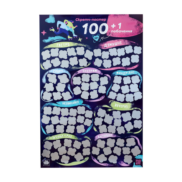 Скретч постер "100+1 побачення" FGS65 українською мовою