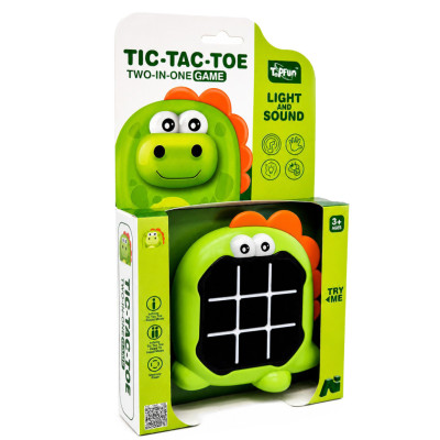 Дитяча гра "Натискай швидко: Динозавр" Tic-Tac-Toe G66-5 зі світлом та звуком Дитяча гра "Натискай швидко: Динозавр" Tic-Tac-Toe G66-5 зі світлом та звуком