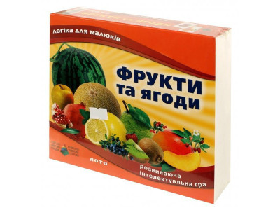 Дитяча настільна гра лото "Фрукти і ягоди" 83033 72 ігрові картки