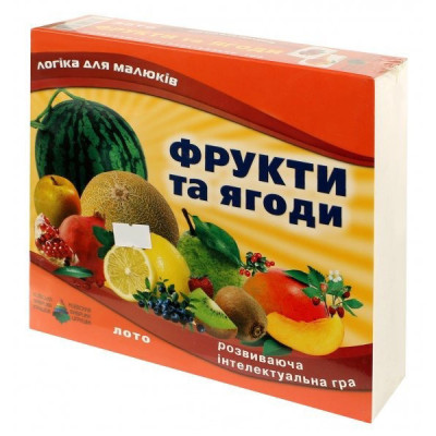 Дитяча настільна гра лото "Фрукти і ягоди" 83033 72 ігрові картки