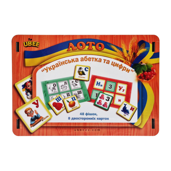 Настільна гра Лото "Абетка і цифри" (ПСД250) PSD250 48 фішок Настільна гра Лото "Абетка і цифри" (ПСД250) PSD250 48 фішок