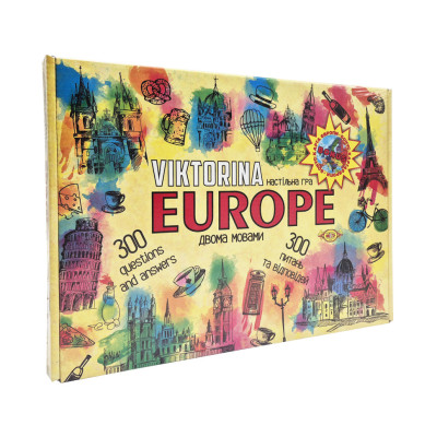 Дитяча настільна гра "Вікторина ЄВРОПА" MKP0904 українська та англійська мова