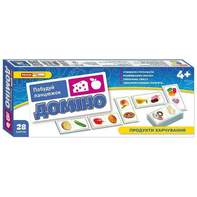 Дитяча настільна гра "Доміно. Продукти харчування" 10109169 28 карток