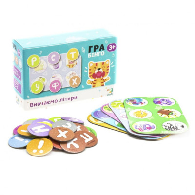 Дитяча гра Бінго вивчаємо букви DoDo 300197 укр. мовою