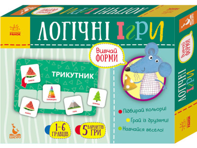 Дитячі логічні ігри "Вивчай форми" 918002 24 картки укр. мовою Дитячі логічні ігри "Вивчай форми" 918002 24 картки укр. мовою