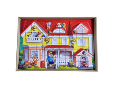 Деревяний пазл-вкладиш "Котячий будинок пазл літній" (ПСД273) PSD273