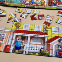 Деревяний пазл-вкладиш "Котячий будинок пазл літній" (ПСД273) PSD273