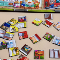 Деревяний пазл-вкладиш "Котячий будинок пазл літній" (ПСД273) PSD273