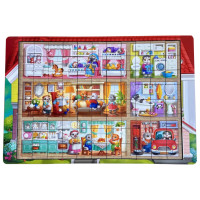 Деревяний пазл-вкладиш "Котячий будинок пазл літній" (ПСД273) PSD273