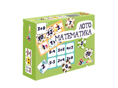 Розвиваюча настільна гра "Лото математика" 2149-UM 48 фішок Розвиваюча настільна гра "Лото математика" 2149-UM 48 фішок