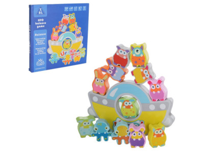 Дерев'яний балансир "Корабель" Bambi MD 1661 з фігурками тварин Дерев'яний балансир "Корабель" Bambi MD 1661 з фігурками тварин