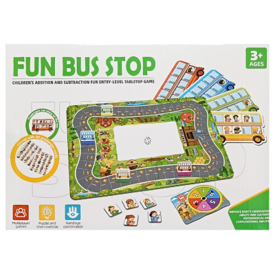 Дитяча Настільна гра "Fun bus stop" ME-175 4 автобуса і картки пасажирів