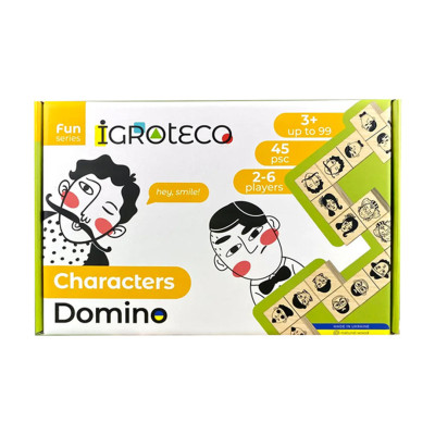 Настільна гра Доміно "Персонажі" 900620 від 2 до 6 гравців 45 елементів