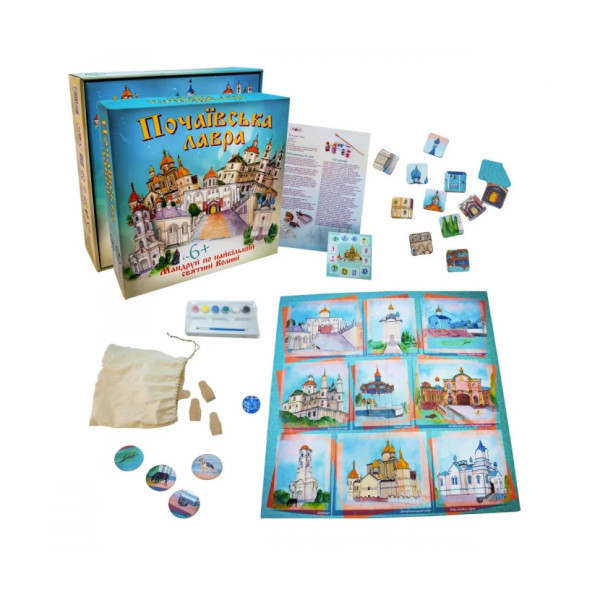 Настільна гра "Почаївська лавра" Strateg 30102 5 деревяних фігурок