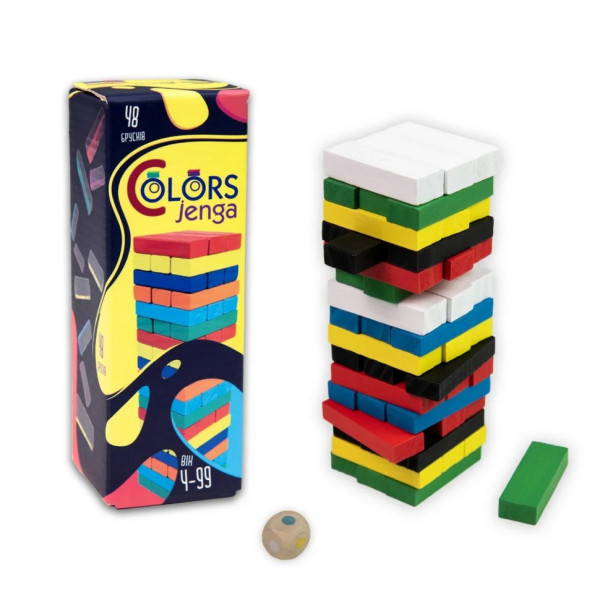 Настільна гра "Colors Jenga" 30717 48 брусків українською мовою Настільна гра "Colors Jenga" 30717 48 брусків українською мовою