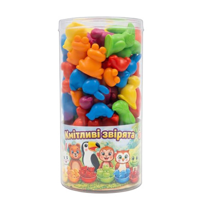 Розвиваючий набір "Кмітливі звірята" 3-005 у тубусі 56 деталей