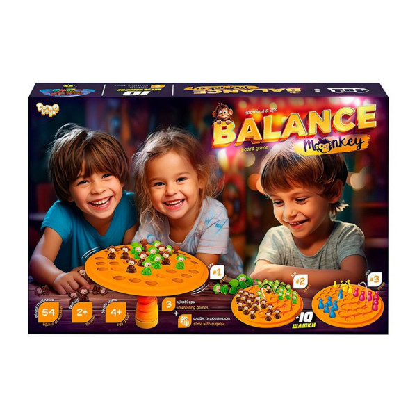 Розвиваюча настільна гра "Balance Monkey" Danko Toys BalM-02 54 фігурки мавп Розвиваюча настільна гра "Balance Monkey" Danko Toys BalM-02 54 фігурки мавп