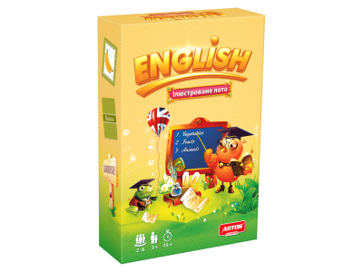 Навчальна настільна гра Лото "ENGLISH" 0796 ілюстрована Навчальна настільна гра Лото "ENGLISH" 0796 ілюстрована
