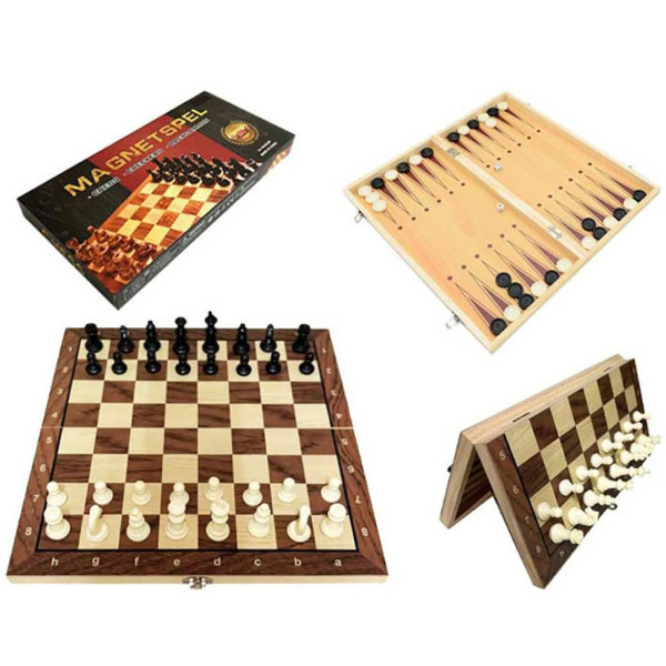 Набір настільних ігор "Шахи нарди шашки 3 в 1" W2801M