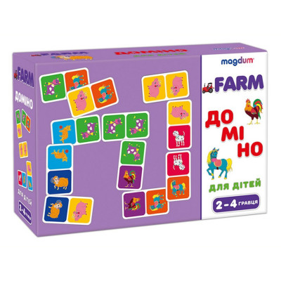 Дитяча розвивальна гра Доміно «Тварини» ME5032-22, 28 карток