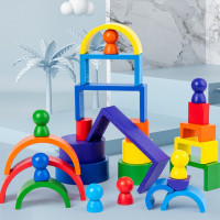 Деревяна іграшка "Райдуга-балансир" C15025 27 різнокольорових фігур