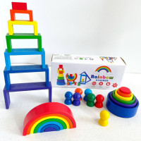 Деревяна іграшка "Райдуга-балансир" C15025 27 різнокольорових фігур