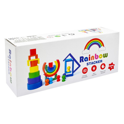 Деревяна іграшка "Райдуга-балансир" C15025 27 різнокольорових фігур