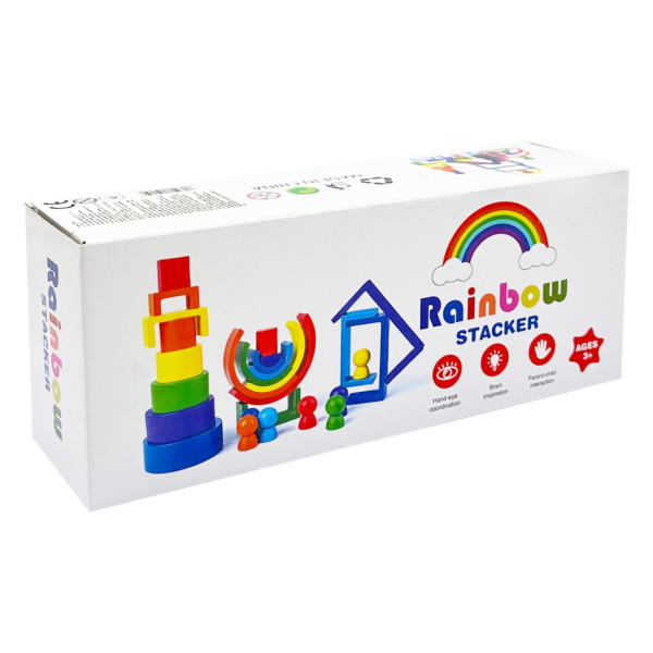 Деревяна іграшка "Райдуга-балансир" C15025 27 різнокольорових фігур